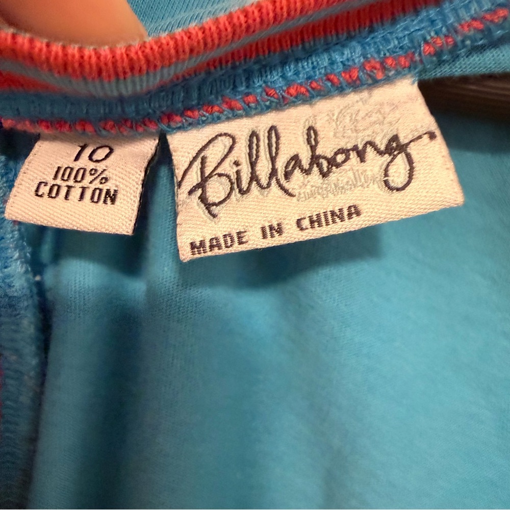 VTG Billabong Tank Top Y2K Cotton Raceback Front Graphic Blue Red Size 10 Medium - Picture 4 of 6